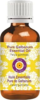 Deve Herbes Pure Galbanum Essential Oil (Ferula gummosa) 100% Natural Therapeutic Grade Steam Distilled for Personal Care 5ml (0.16 oz)