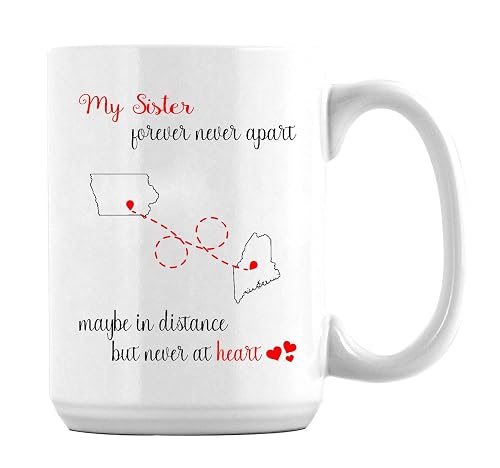 Distance Mug State Iowa Maine My Sixter Forever Never Apart