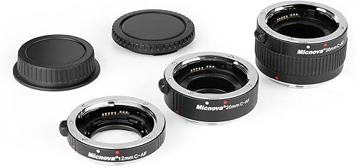 Miniatura 8 de Extensión de tubo de lente macro para Canon DSLR, Micnova KK-C68 Pro Juego de tubos de extensión macro de enfoque automático para cámaras de
