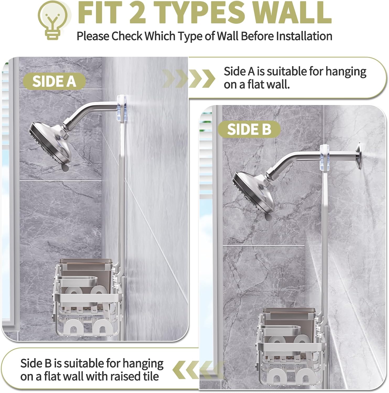 Aluminum Shower Caddy Hanging, Never Rust Shower Organizer- 4 Levels with adjustable Height 10 Hooks for Razor/Sponge - Rack with Soap Basket (Silver)