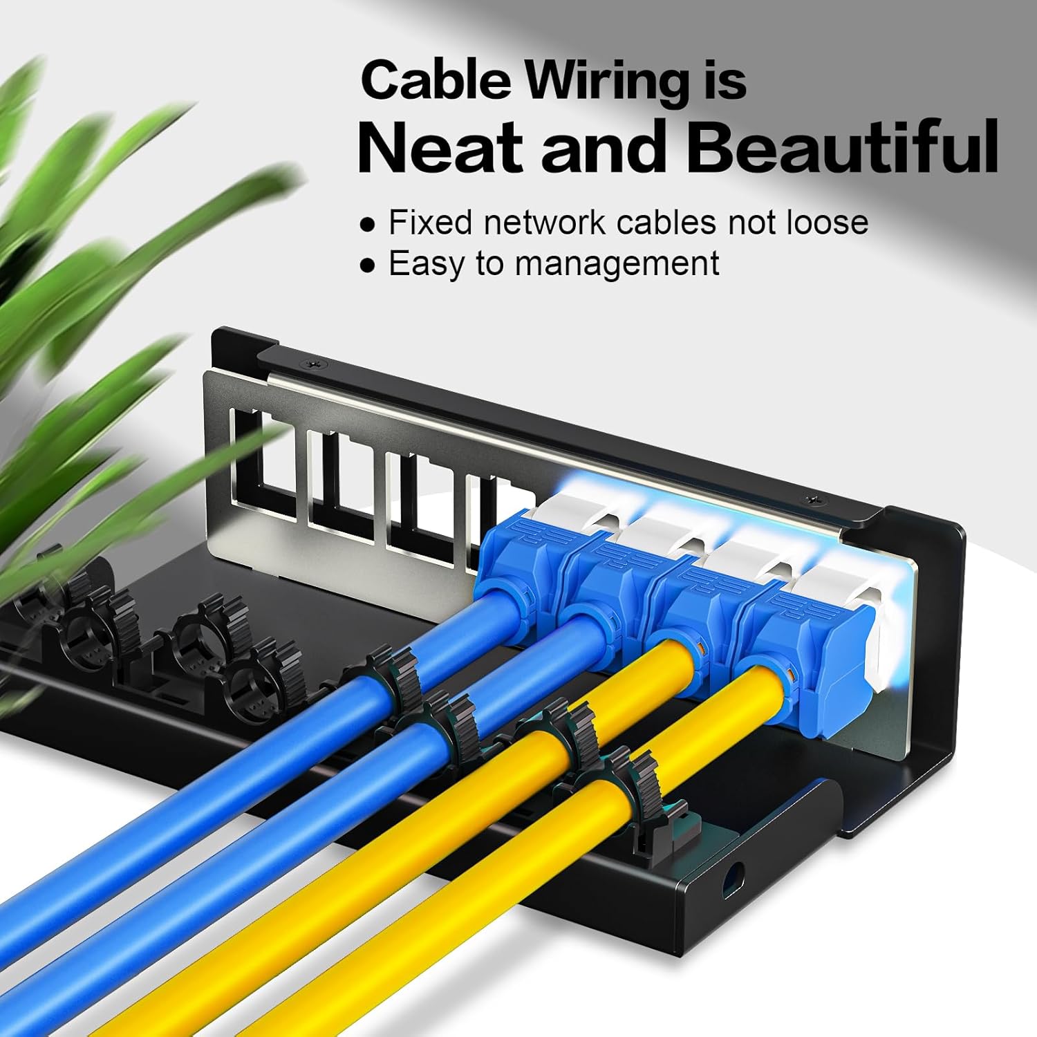 Patch Panel 8 Port Keystone Network STP Blank Patch Panel Compatible with LC/SC/ST/FC/USB/HDMI Keystone Jack for Desk Mount Home Ethernet Termination Box(1U 8 Port)