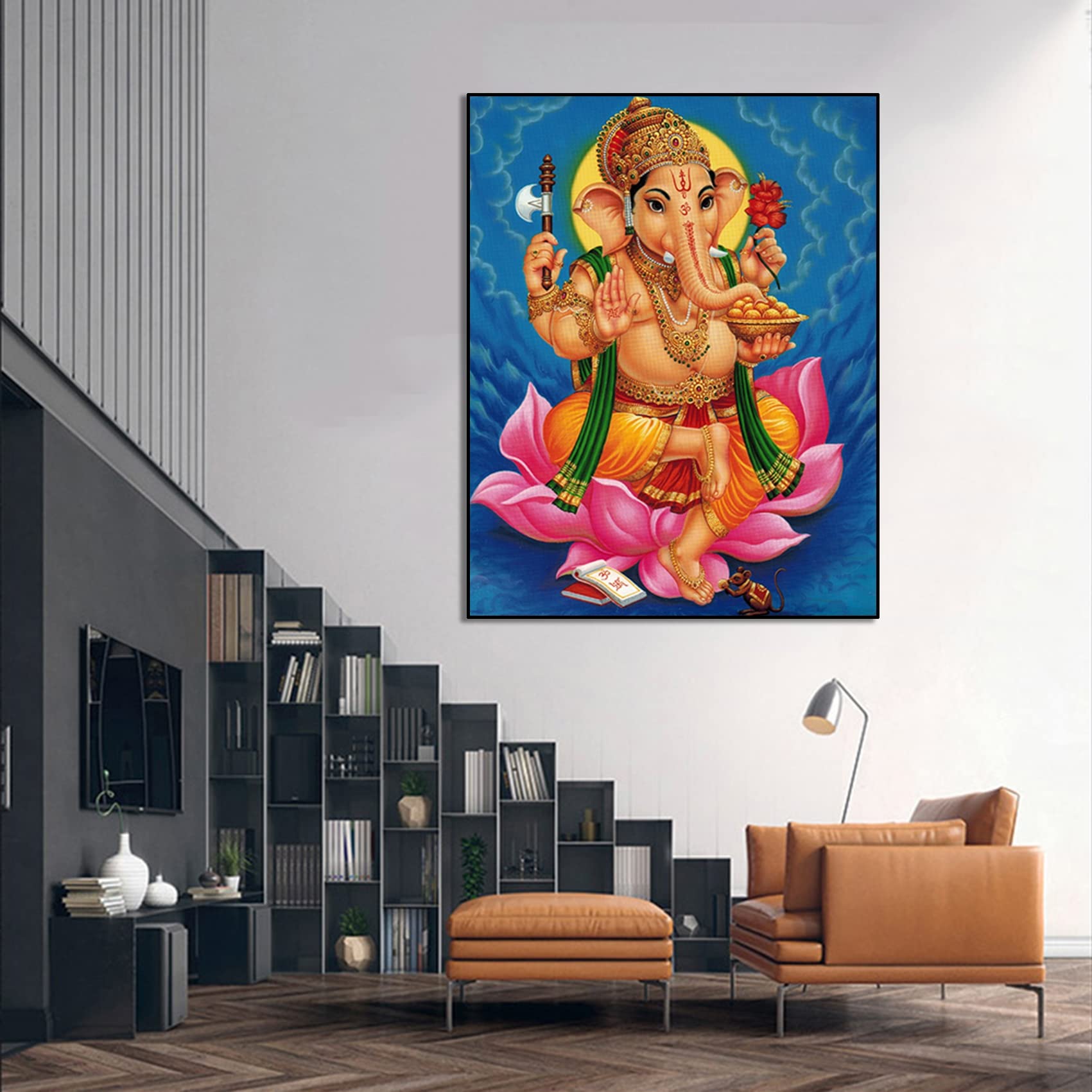 Wandbehang Hindu Lord Ganesha Aufdruck Indischer Wandteppich Heim Dekor