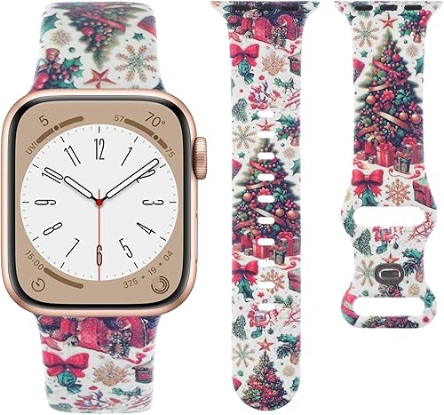Cute Floral Printed Strap for Apple Watch Bands 38mm 40mm 41mm 42mm 44mm 45mm 46