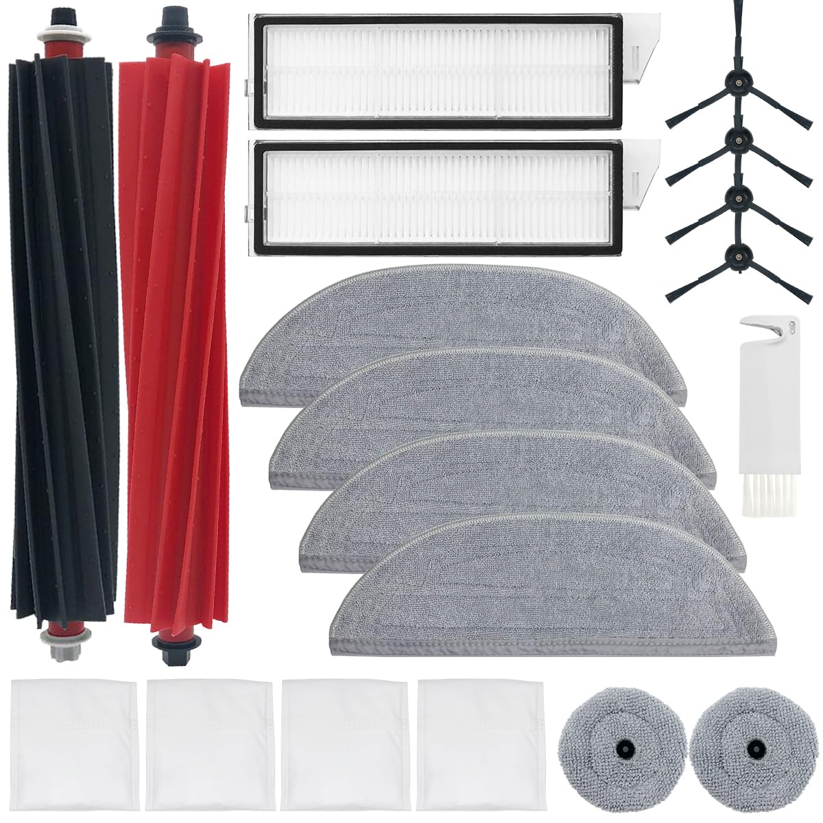 Kit de 19 accesorios S8 MaxV Ultra para aspiradora Roborock S8 Max/MaxV Ultra, 1 juego de cepillo principal, 2 filtros HEPA, 4 pañ