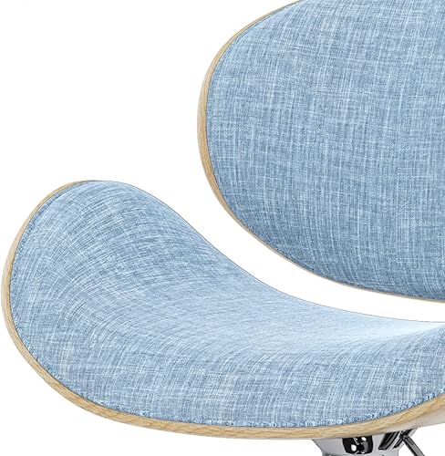 Miniatura 71 de SIMPLIHOME Marana - Taburete de bar giratorio ajustable – Silla tapizada de metal de 33 pulgadas de altura de asiento en piel sintética vegana