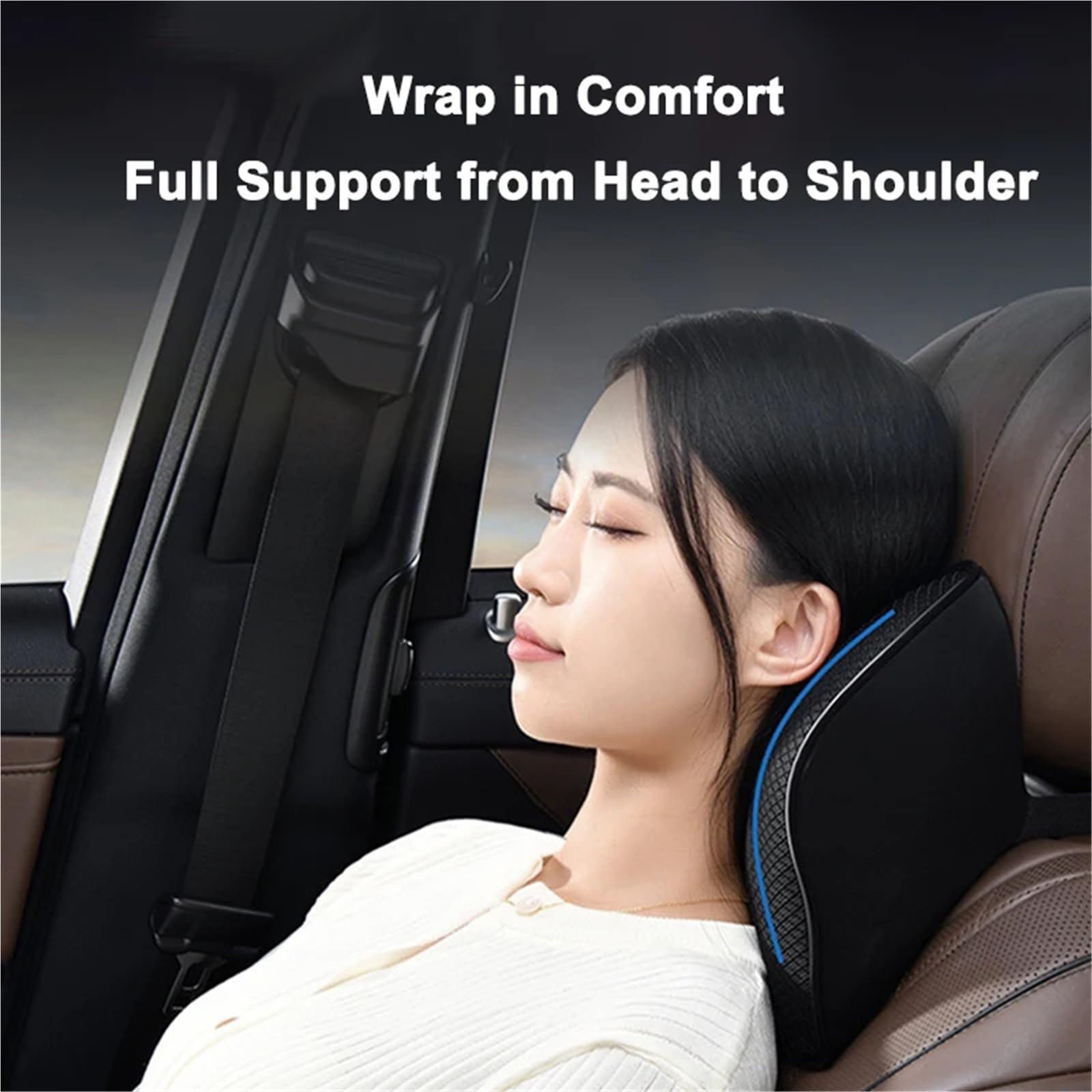 Reposacabezas Coche Cojin Memory Foam Car Neck Pillow Ergonomic Breathable Headrest Cushion For Long Drive Travel Universal Auto Seat Support Protector