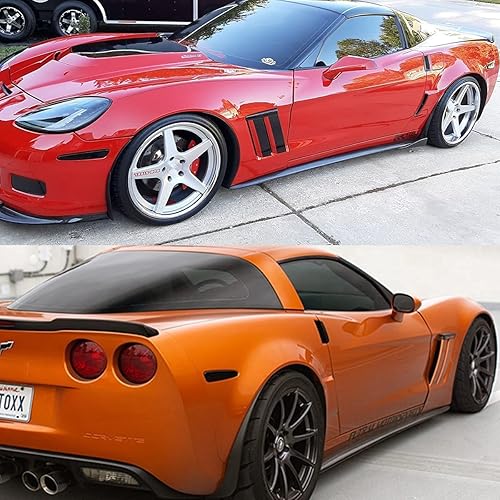 Miniatura 6 de NSLUMO - Luces LED de posición lateral para Chevy Corvette C6 Z06 ZR1 2005-2013, lente ahumada ámbar delantera y trasera, luces rojas C6 de marcador