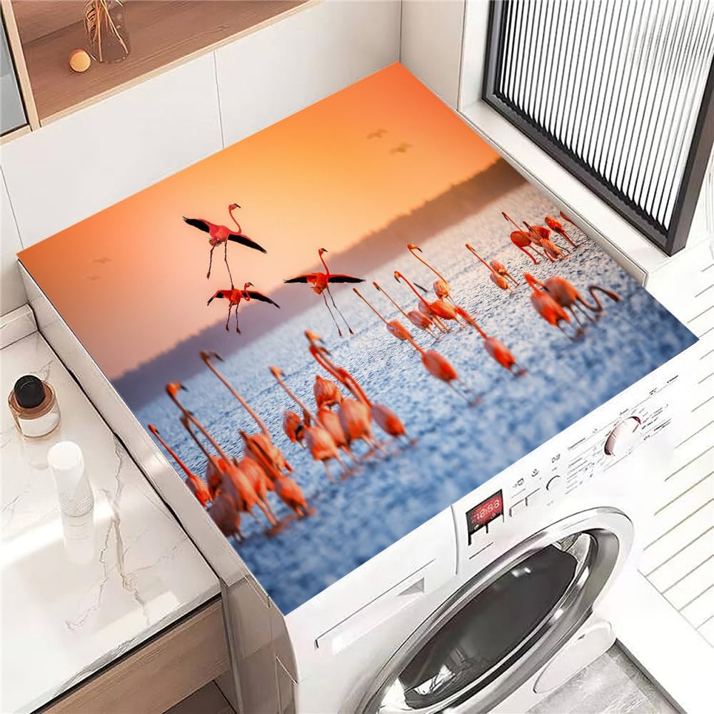 Highdi Washer and Dryer Top Protector Mat Cover Animal prints, Non-Slip Washing Machine Top Protector Mat,for Dust-Proof Refrigerator,Home Kitchen Laundry Room (Ocean,30x40cm)