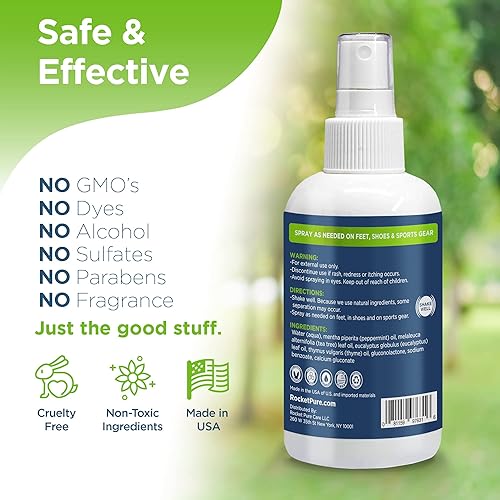 Miniatura 9 de Rocket Pure Spray desodorante natural para pies y zapatos  Spray para pies malolientes y spray para zapatos malolientes  Elimina, controla y