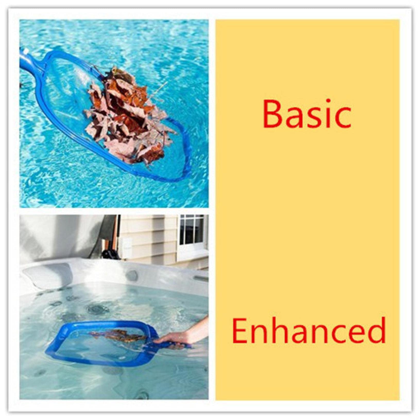 Épuisettes de Surface pour Piscine, ramassage des Feuilles de Surface, Filet de Nettoyage, Pool Net Leaf Skimmer 44,5 * 30cm