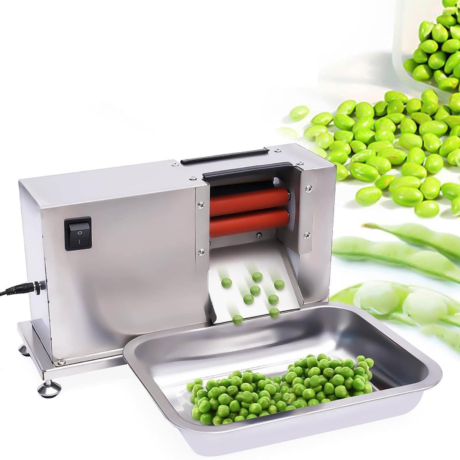 Yxzyfpp Electric Pea Peeler, Commercial Semi-Automatic Bean Peeling Machine, Stainless Steel Stripping Machine For Peas, Edamame, Beans