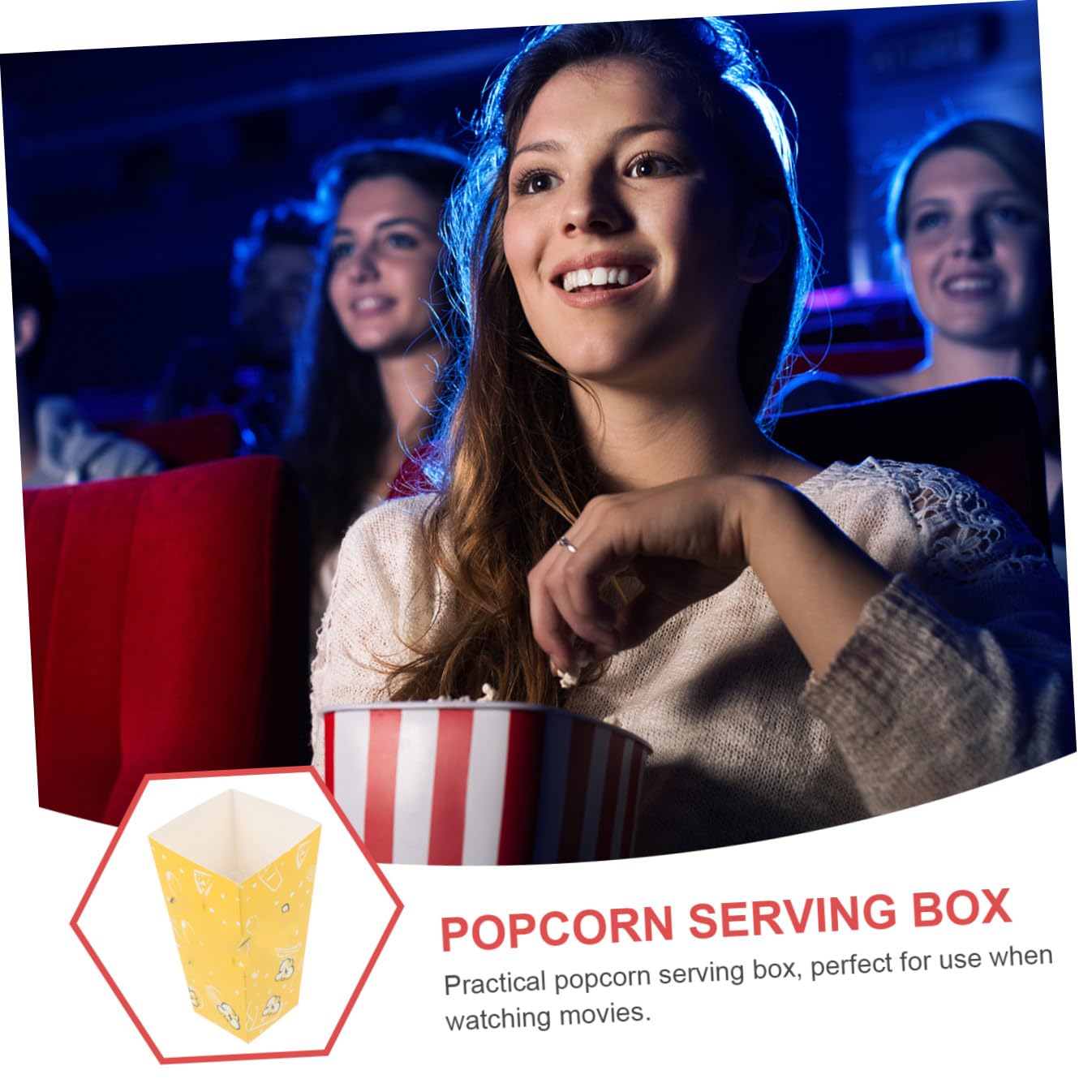 50 Stück Gelbe Popcornboxen aus Papier für Partys und Anlässe