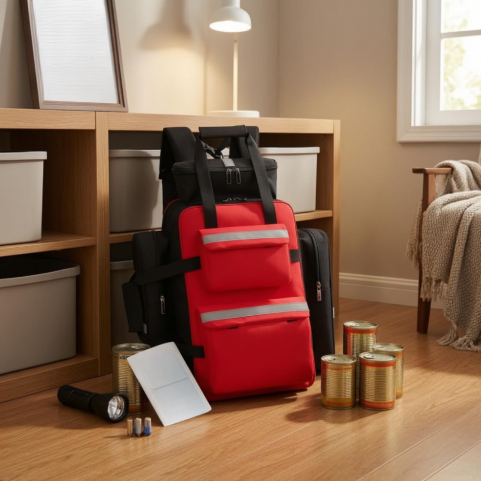 Zaino da Emergenza Impermeabile Zaino di Salvataggio Professionale Borsa con Strisce Riflettenti per Medici, Campeggio