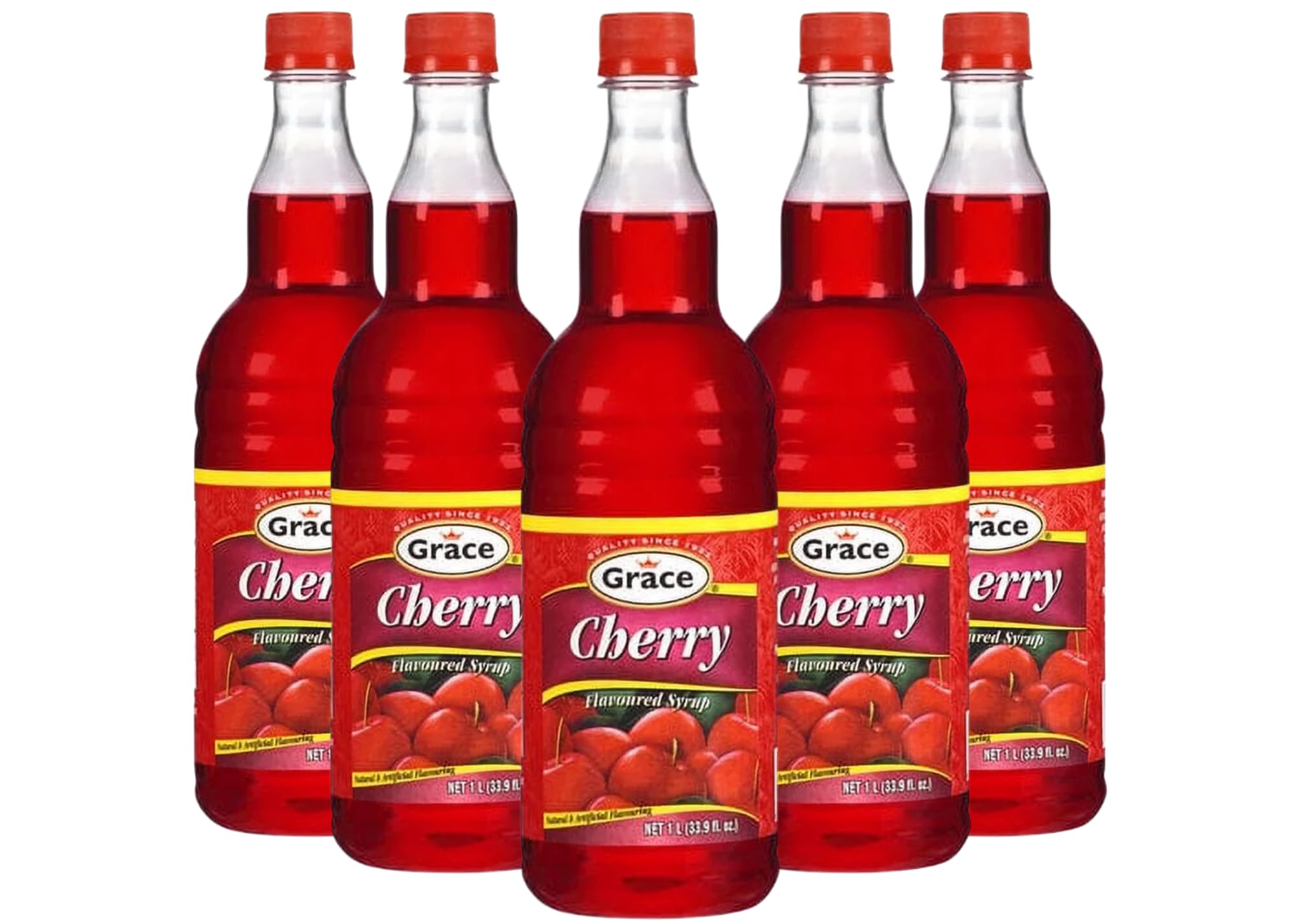 Grace Syrup, Cherry, 33.90-Ounce (Pack of 6)