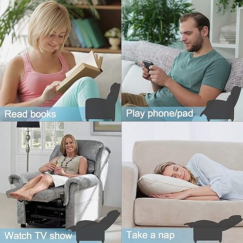 Miniatura 9 de Furniwell Silla reclinable de masaje para sala de estar, silla ajustable de cuero sintético reclinable, asiento para cine en casa, sofá individual