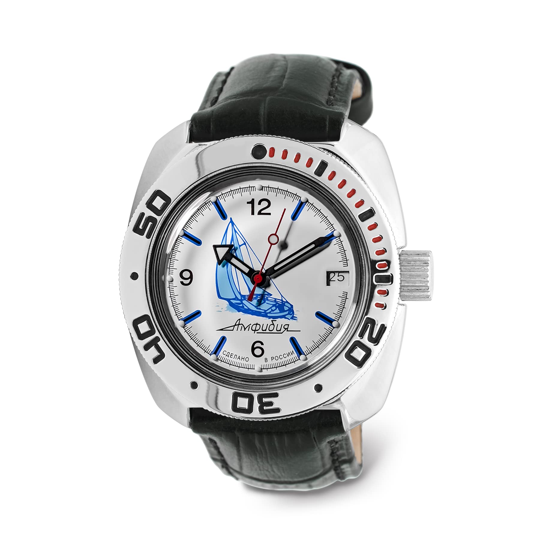 | Sea Captain Amphibian Automatic Self-Winding Russian Diver Wrist Watch | WR 200 m | Amphibia 710615 | Fashion | Business | Casual Men's Watches