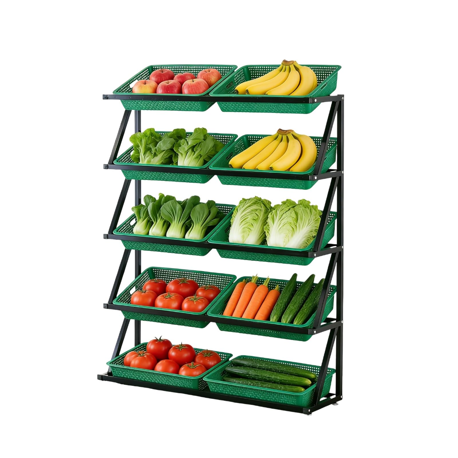 Cesta de almacenamiento de frutas de 5 niveles para organizar tu cocina con gran capacidad