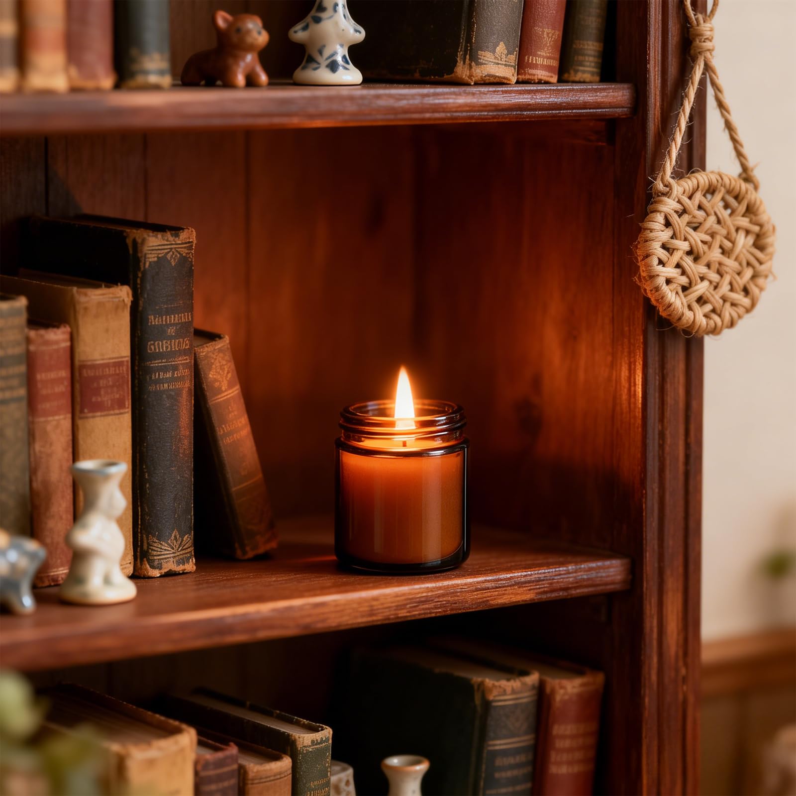 Paquete de 12 velas de soja perfumadas de caoba y madera de teca de 8 onzas, velas de tarro de vidrio a granel, velas de aromaterapia para el hogar, oficina, boda, fiesta y regalos
