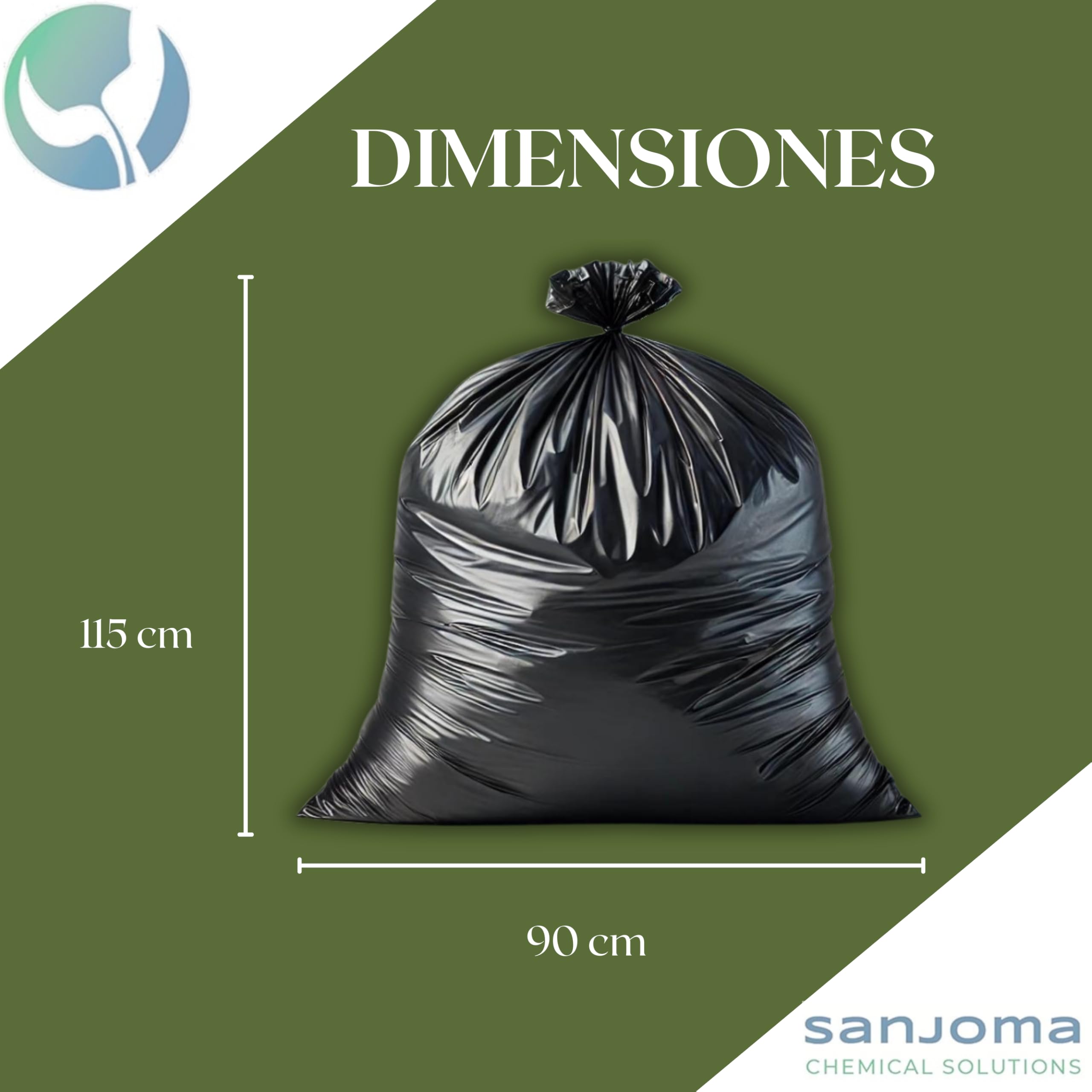 Bolsas Basura Negras - Bolsas de Basura 90 x 115, Bolsas de Basura Grandes, Rollos de Bolsas, Bolsas de Plástico, 10 Bolsas por Rollo - Alta Resistencia (15 Rollos)
