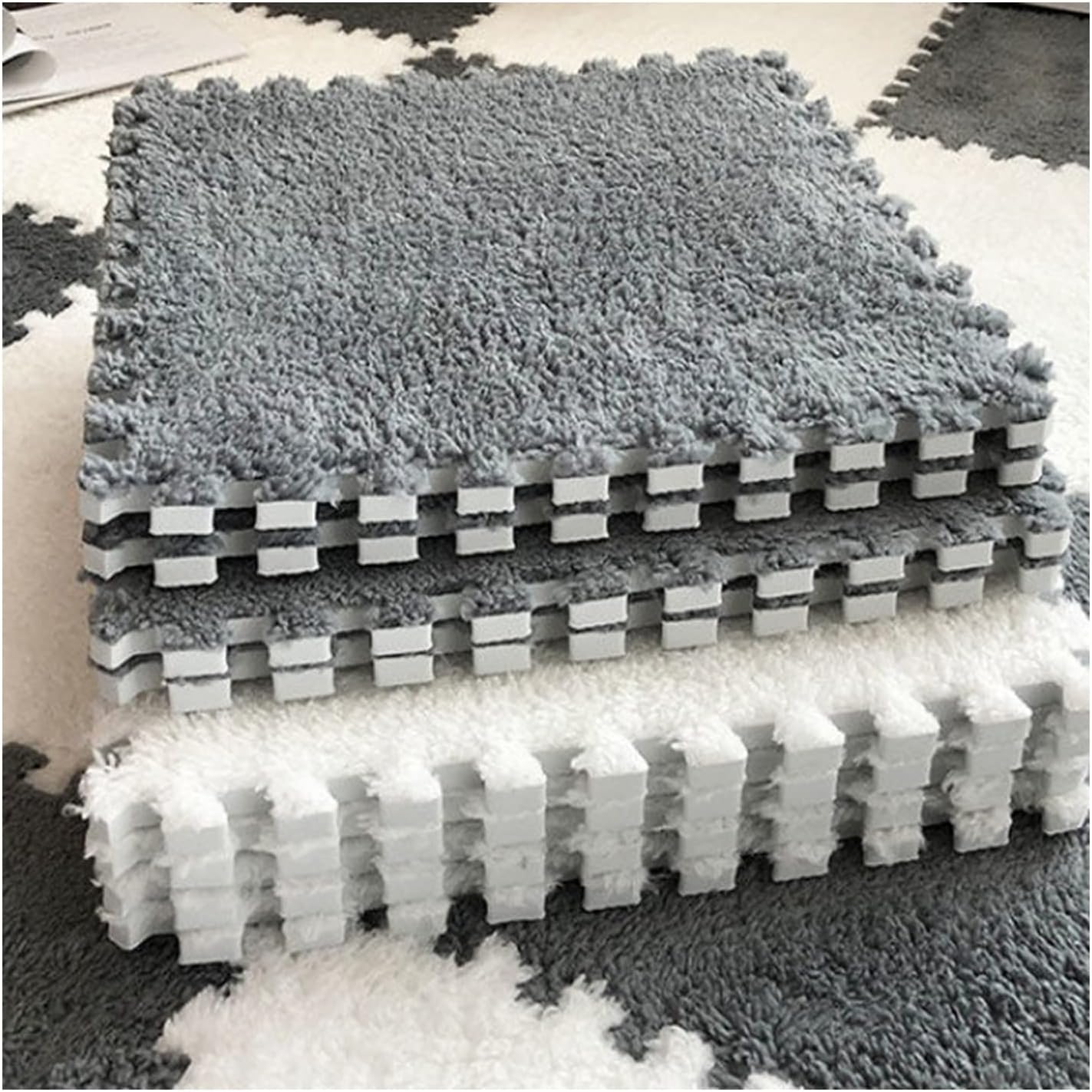 20 Pieces Plush Foam Interlocking Floor Mat,11.8 inchs