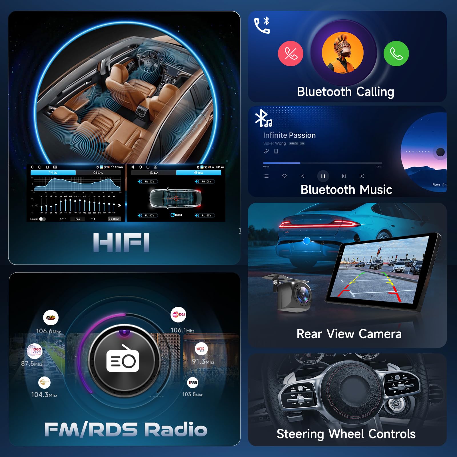 Hodozzy 6G+128G 8 Núcleos Radio para para Renault Clio 3th 2005-2014 Android 2 DIN GPS, Bluetooth HiFi Pantalla Táctil 9 Pulgadas con Carplay Inalámbrico Android Auto, WiFi USB, FM RDS Cámara Atrás