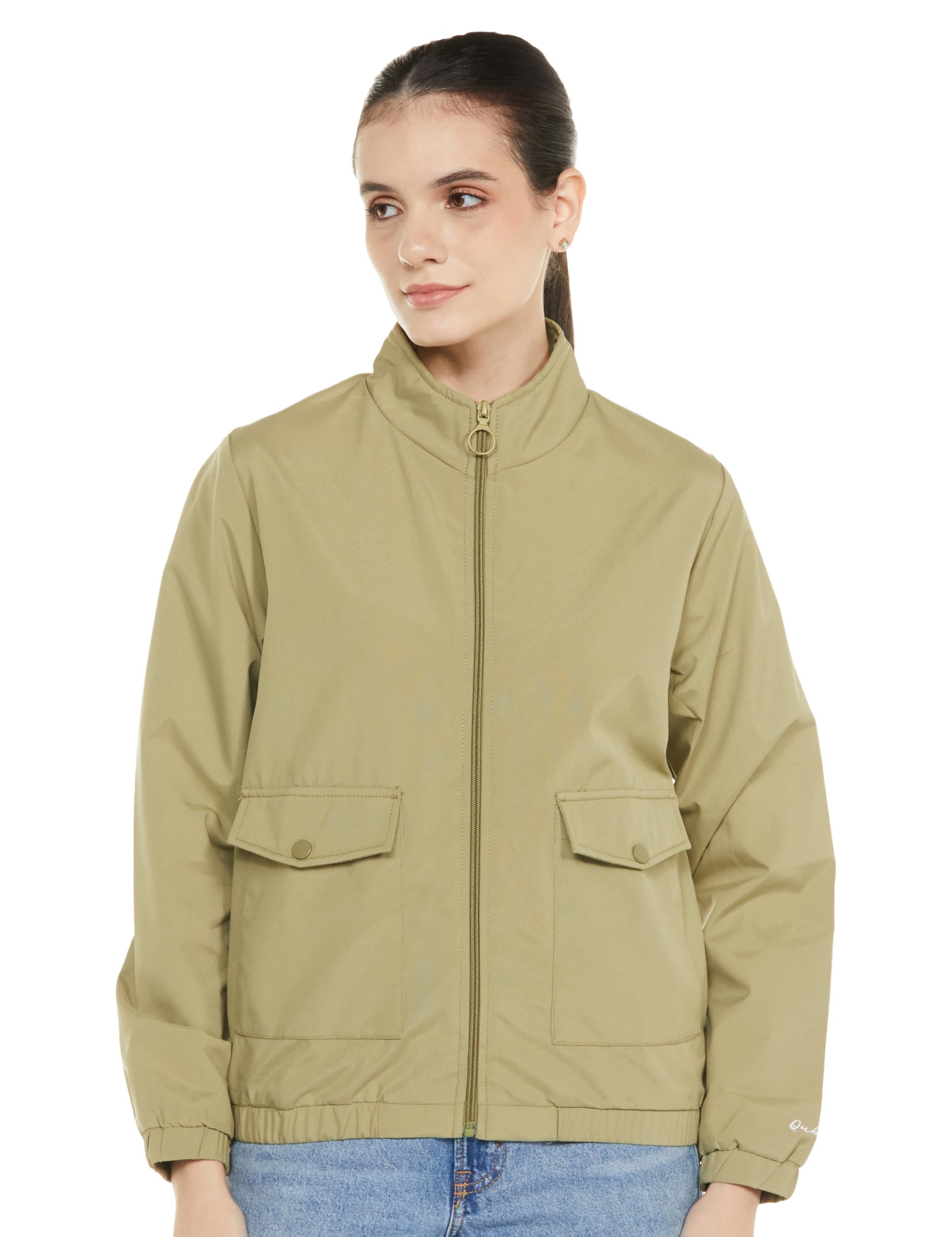 qube by fort collins Women's Polyester Windcheater Standard Length Jacket-picture-20