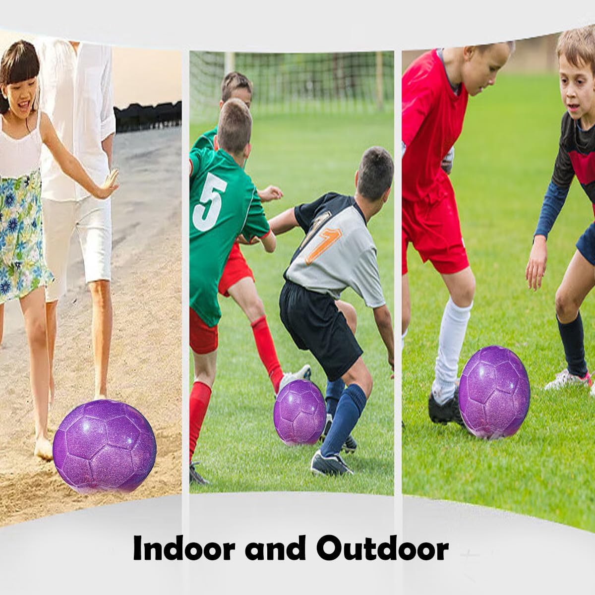 Soccer Ball Shiny Gift Size 3 4 5 Practice Training Come with Pump and Needle