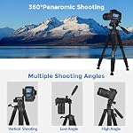 Camera Tripod Stand, LINKCOOL 74 Inch Tall Tripod for Camera Canon Nikon Sony - Lightweight Aluminum Tripod Camera Stand with Detachable Head, Remote Shutter & Phone Mount for Vlog Live Streaming