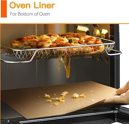 Miniatura 2 de SKYBD Paquete de 2 forros de horno para la parte inferior del horno, reutilizables, alfombrillas de teflón antiadherentes resistentes de 16 x 24