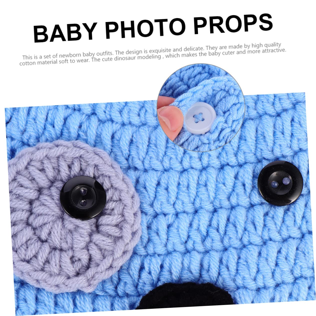 CALLARON Conjunto Ropa Tejida Mano Para Fotografía De Bebés De Accesorios De De Color Azul