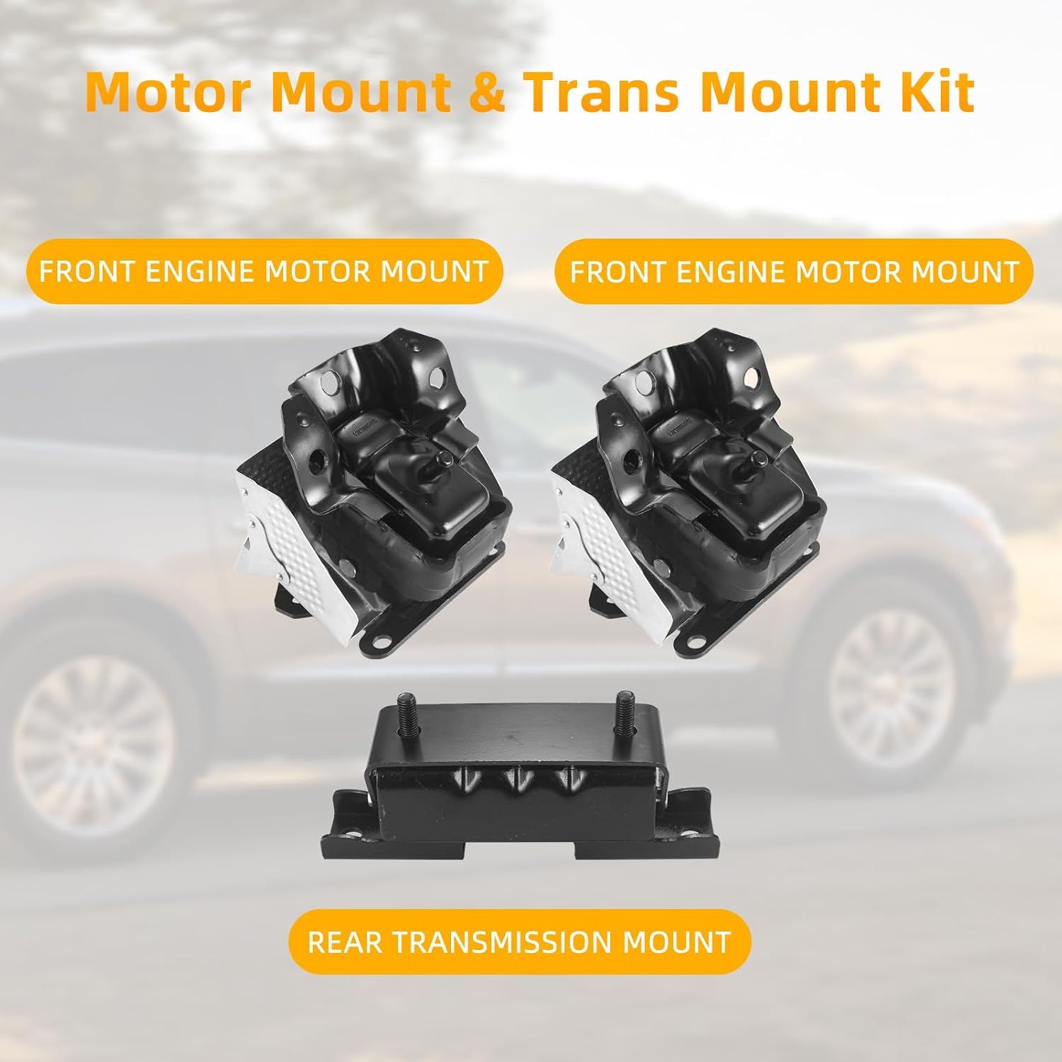 Engine Motor Mount & Transmission Kit 3pcs,for Escalade ESV EXT Avalanche Silverado 1500 Suburban 1500 2500 Tahoe Sierra 1500 Yukon XL 1500 2500,A5365 A2638