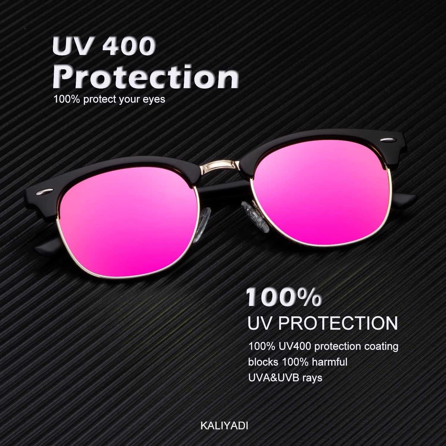 KALIYADI Sunglasses Men Polarized Sunglasses for Men Women Unisex Semi-Rimless Frame Retro Driving Sun Glasses UV Blocking thumbnail