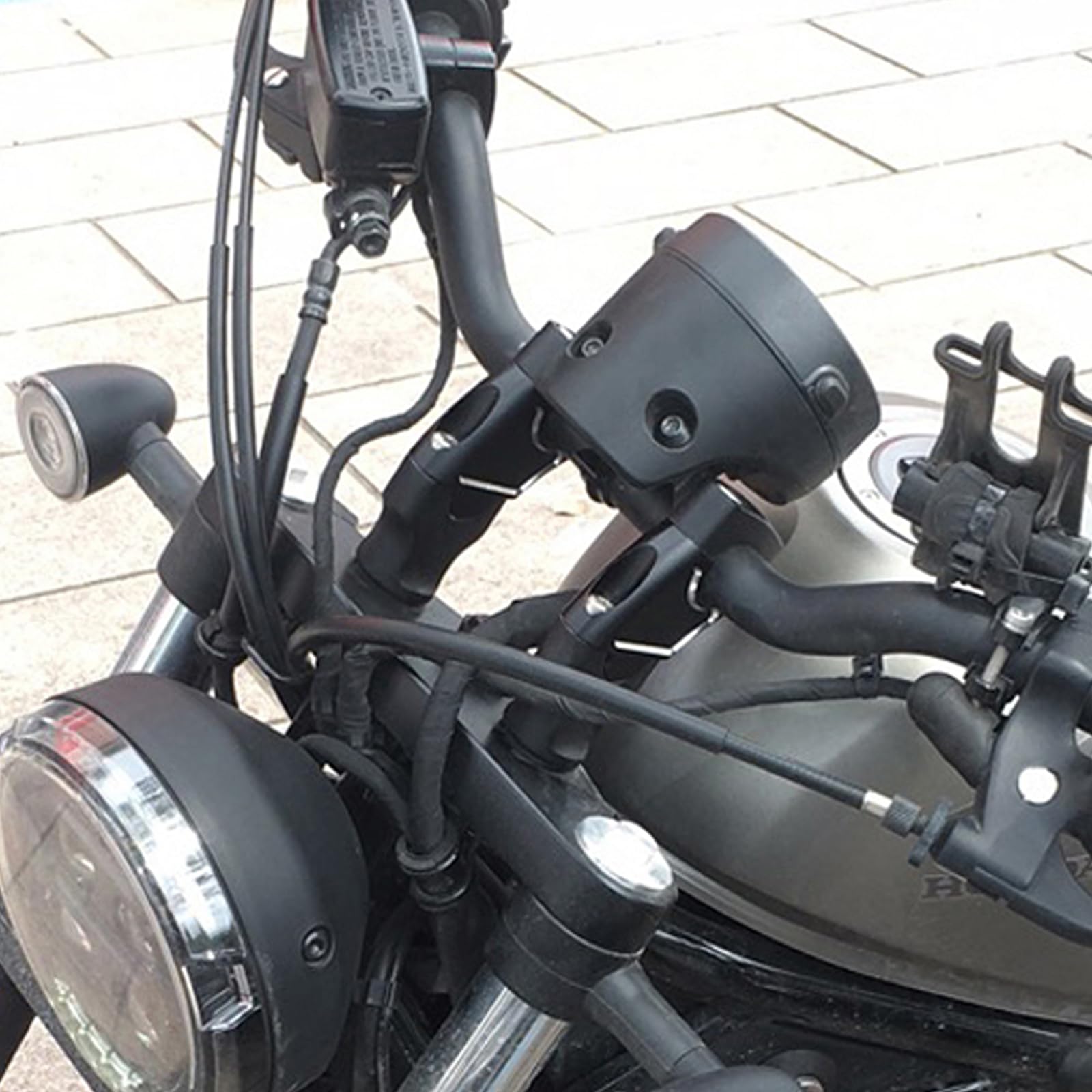 Riser per manubrio moto 45 mm in alluminio per Honda Rebel 1100 500 300 250 CMX 1100 CMX 500 CMX 300 CMX 250 2017-2025 (nero)