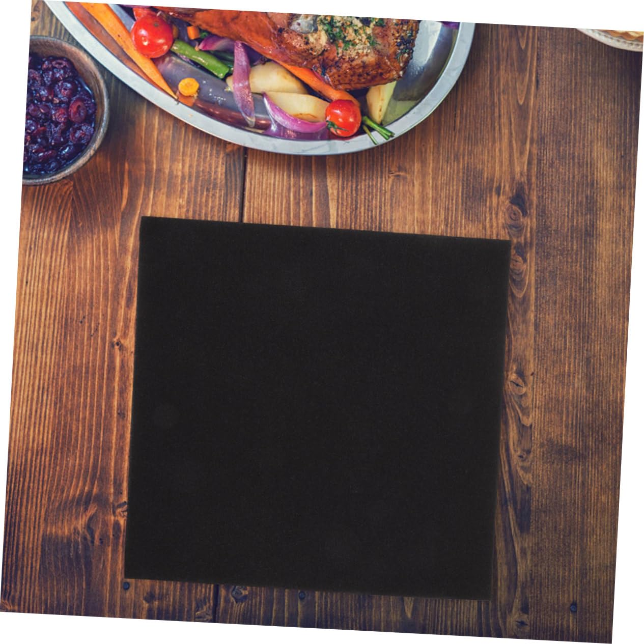 Mikinona Noires 100 Serviettes de Table Anti-Fuite, en Papier, Épaisses et Absorbantes, Élégantes Décoration de Table, pour Mariage et Fête