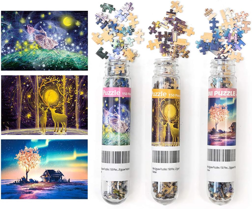 3 Pack Mini Jigsaw Puzzles 234/150 Pieces for Adults Small Jigsaw Puzzle 6 x 4 Inches