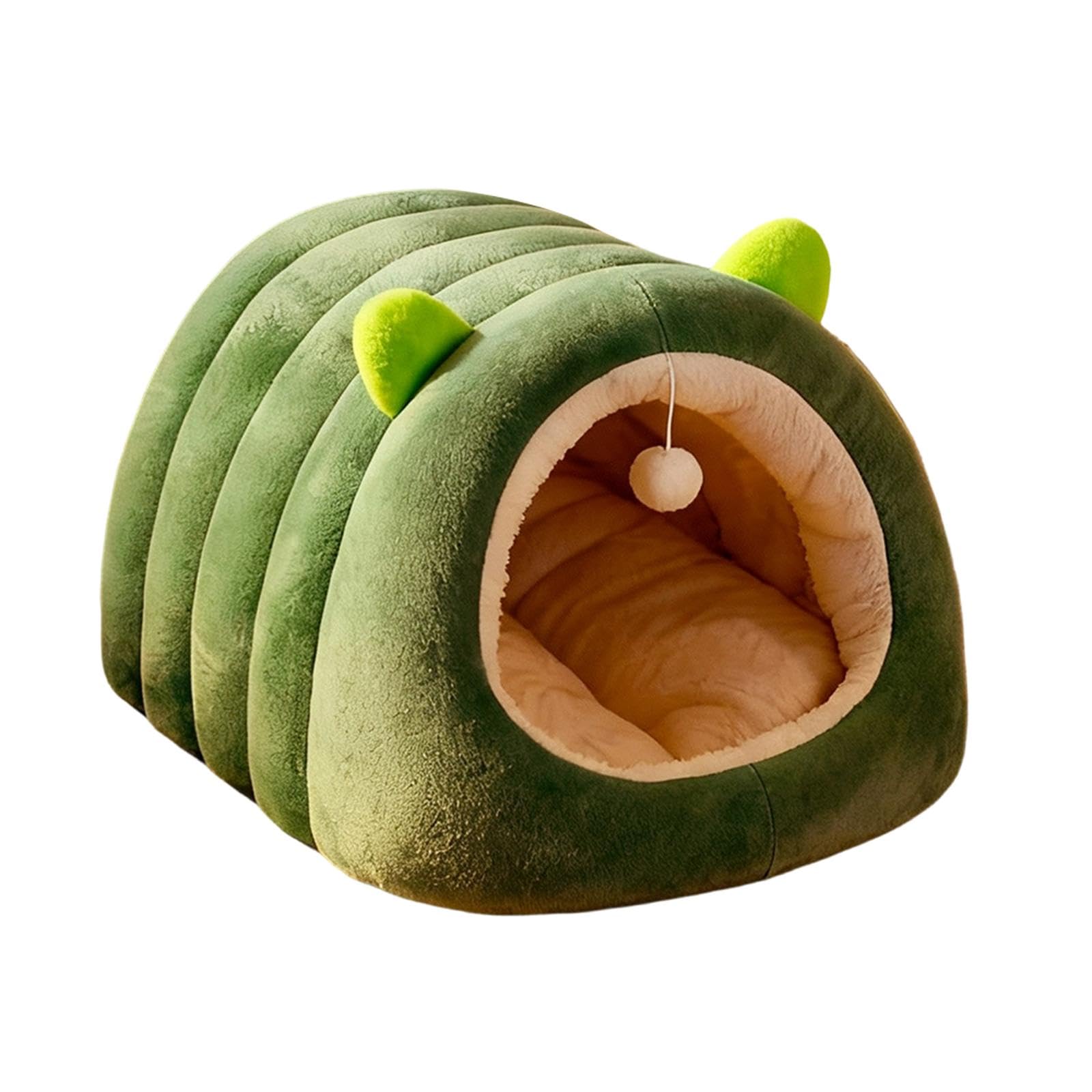 Panier pour chat d'intérieur Sharplace vert taille M avec un coussin amovible et lavable