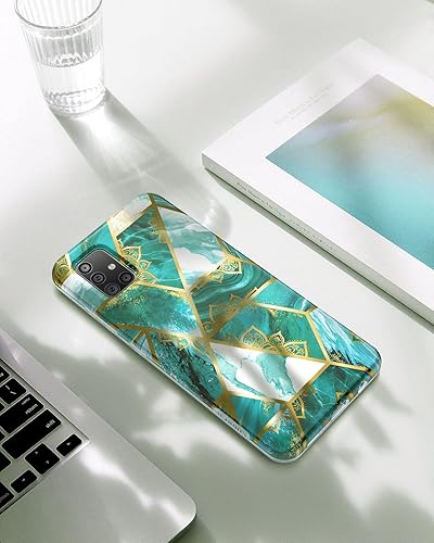 Miniatura 7 de SURITCH Funda de mármol para Samsung Galaxy A51 4G, protector de pantalla integrado, protección de cuerpo completo, a prueba de golpes, resistente a