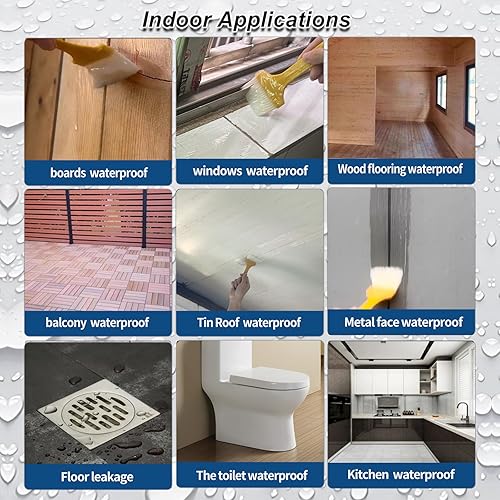 Miniatura 4 de Sellador líquido impermeable, agente invisible impermeable, transparente, reparación de fugas, adhesivo impermeable, para interiores y exteriores