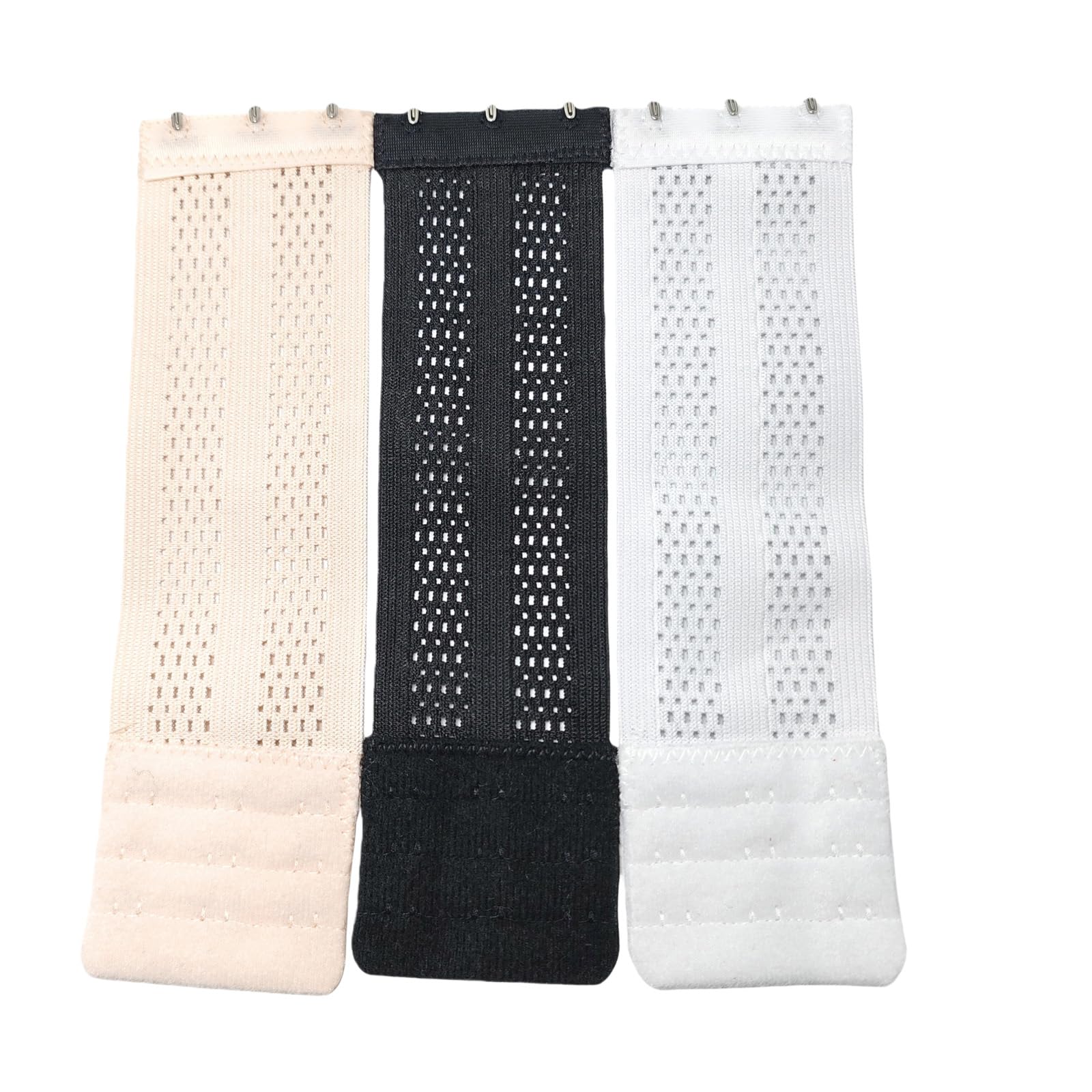 3 estensioni per reggiseno, 3 file x 3 ganci, estensioni per reggiseno, estensioni elastiche per reggiseno (pelle, bianco, nero 3 estensioni per reggiseno, 3 file x 3 ganci, estensioni per reggiseno, estensioni elastiche per reggiseno (pelle, bianco, nero