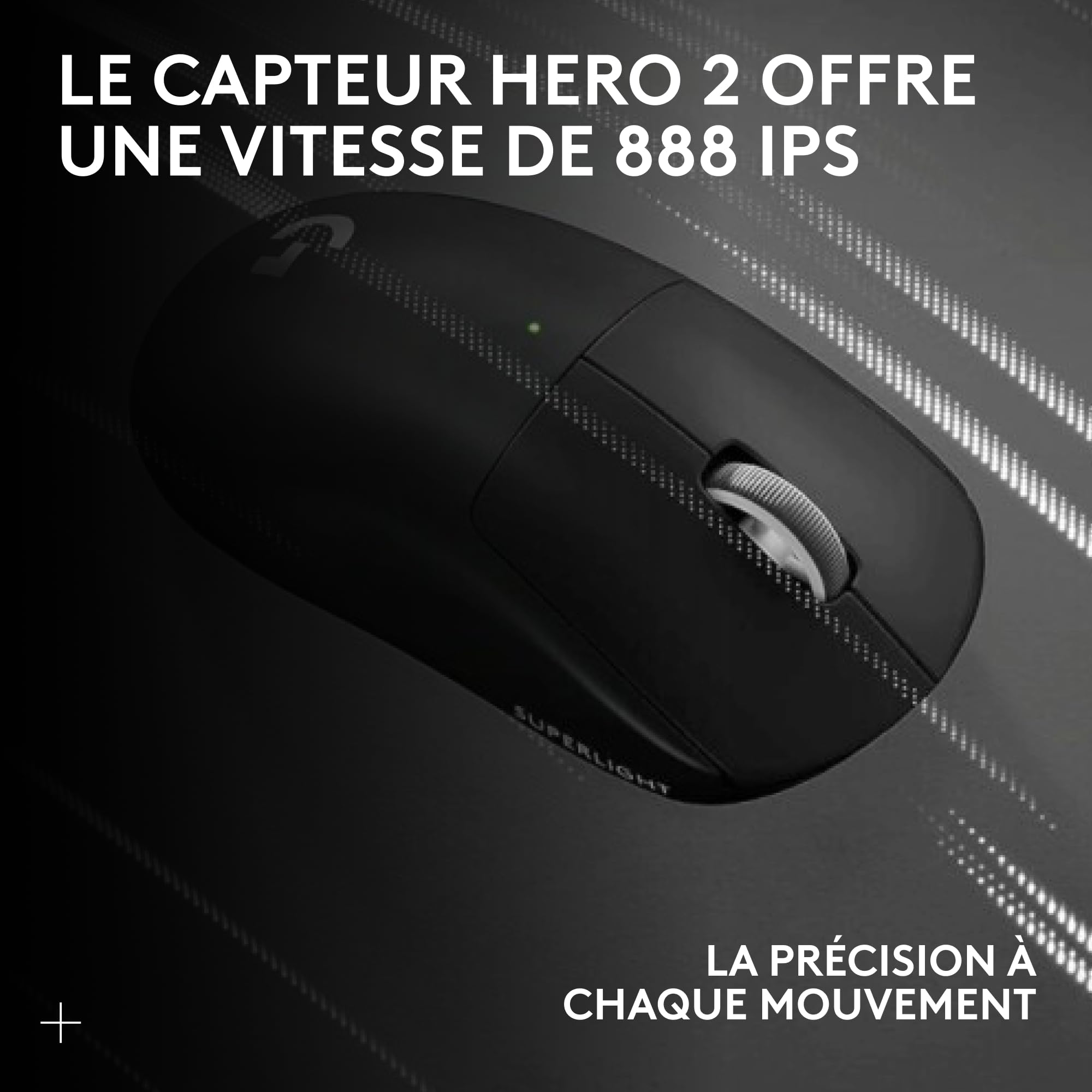 Logitech G PRO X SUPERLIGHT 2, souris gaming sans fil, souris Pro-Grade 60 g avec 5 boutons programmables, capteur 44 000 DPI, taux de rapport 8 kHz, recharge USB-C pour PC/Mac- Noir