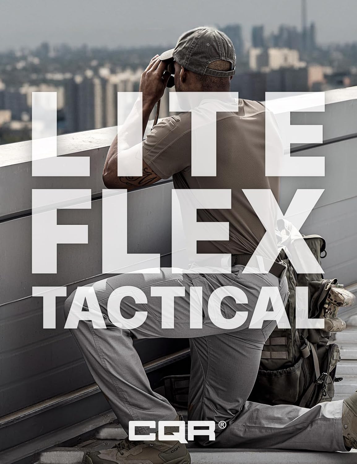 CQR Men's Utility Flex Cargo Pants, Classic-Fit Casual Stretch Work Pants, Water Resistant Lightweight Tactical Hiking Pants - Image 5