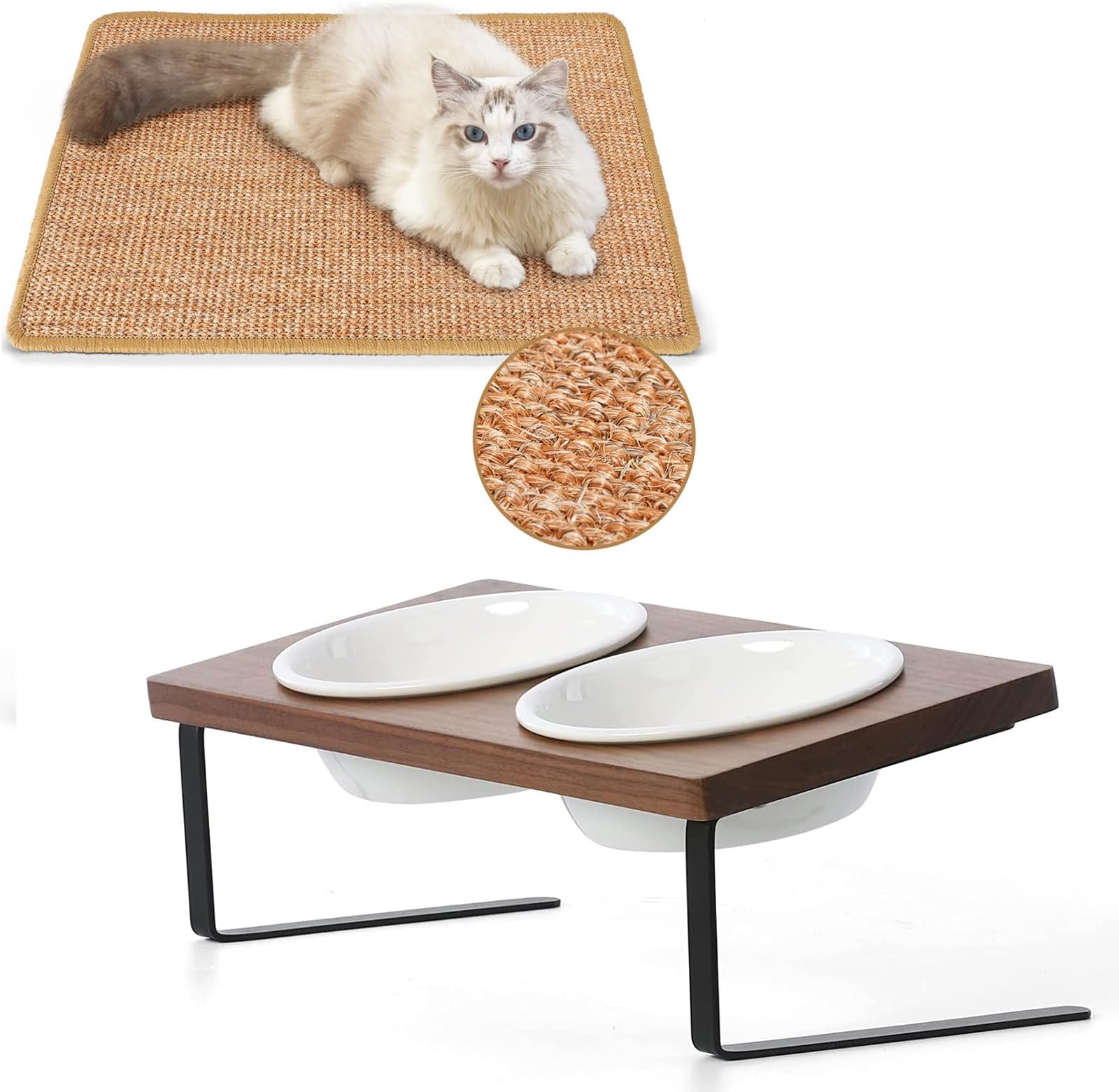 FUKUMARU Cat Scratcher Mat, 23.6 X 15.7 Inch Natural Sisal