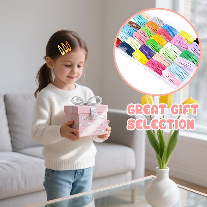 Pinzas de cabello coloridas con estuche, 150 piezas miniatura 7