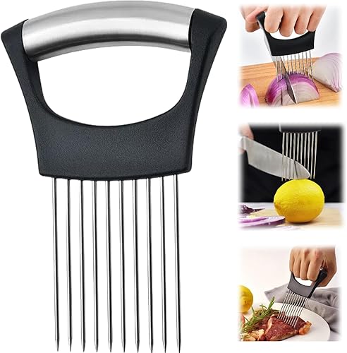 Picador de cebolla de acero inoxidable mejorado 2025, rebanador para carne, cebolla, papa, tomate, utensilio de cocina