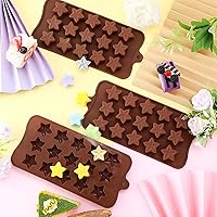 Vista 3 de Molde de silicona con forma de estrella, molde antiadherente para chocolate, 2 unidades, 15 cavidades para dulces, postres, gelatina, cubitos