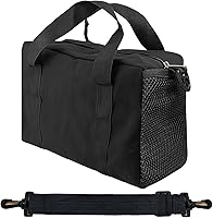 Vista 14 de Bolsa de herramientas pequeña, bolsa organizadora de herramientas de boca ancha, bolsa de herramientas de gran capacidad para hombres, bolsa de Caqui