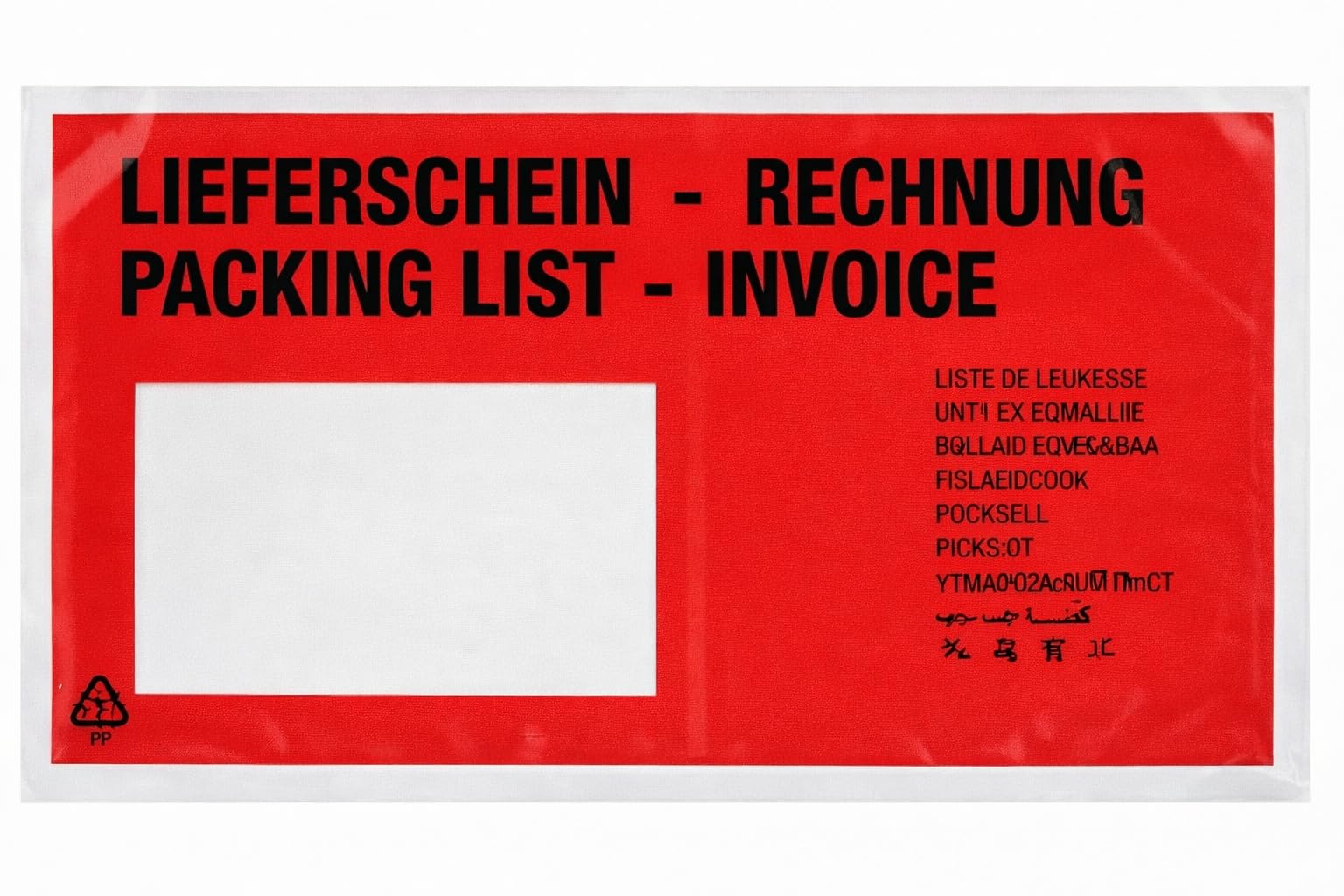 Sacchetti per documenti, formato DIN lungo, rosso nero stampato bolletto/fattura (1000 pezzi)