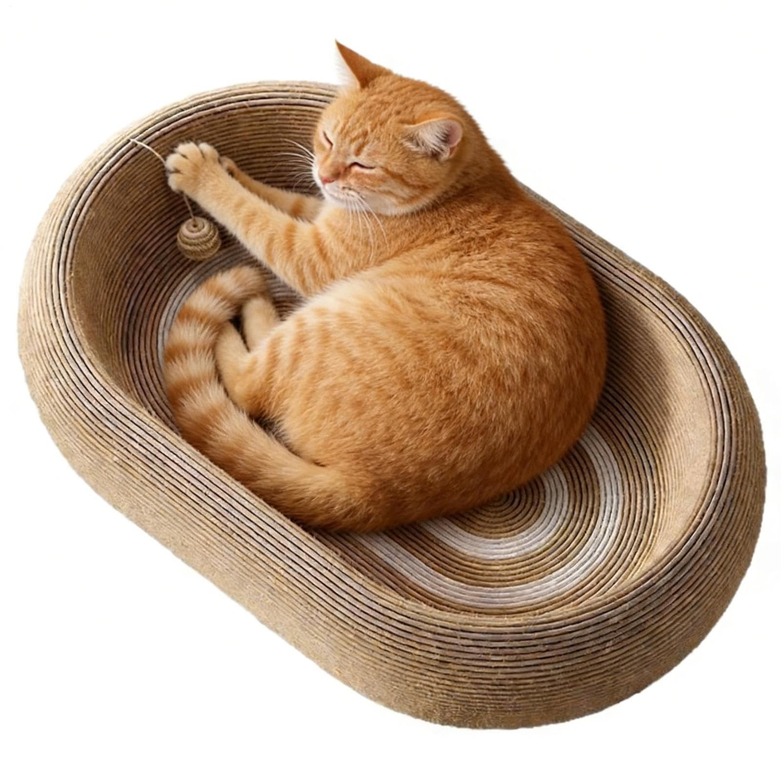 Cama Rascador para Gatos Base de Sisal Protectora de Muebles | Rascador Para Gatos De Interiores para el Hogar Piso Dormitorio Apartamento y Sofá
