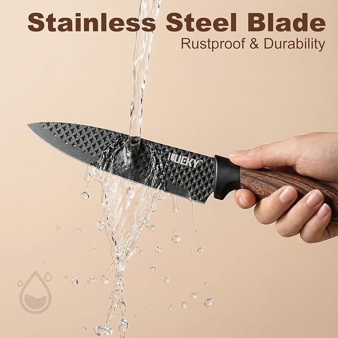 Set Cuchillos Cocina 6 Piezas Acero Inoxidable Madera Caja miniatura 7