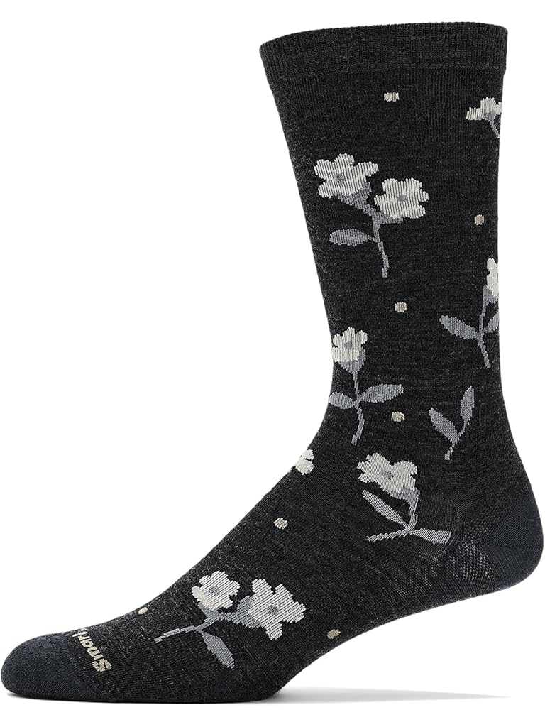 Black Smartwool Everyday Garden Gala Crew Socks